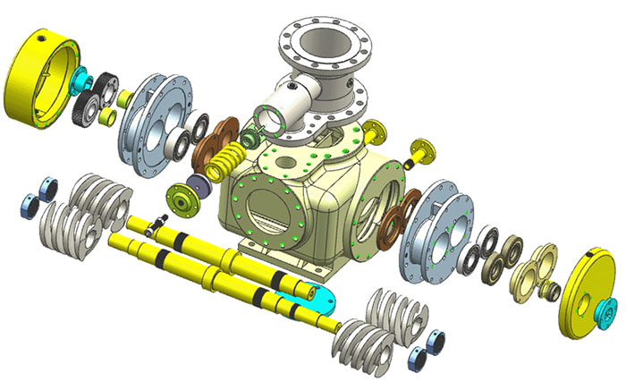 雙(shuāng)螺杆泵(beng)結構圖(tú)