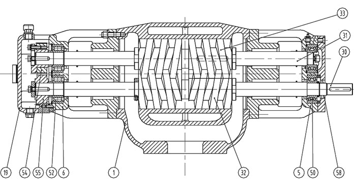 雙螺(luo)杆泵結(jié)構圖